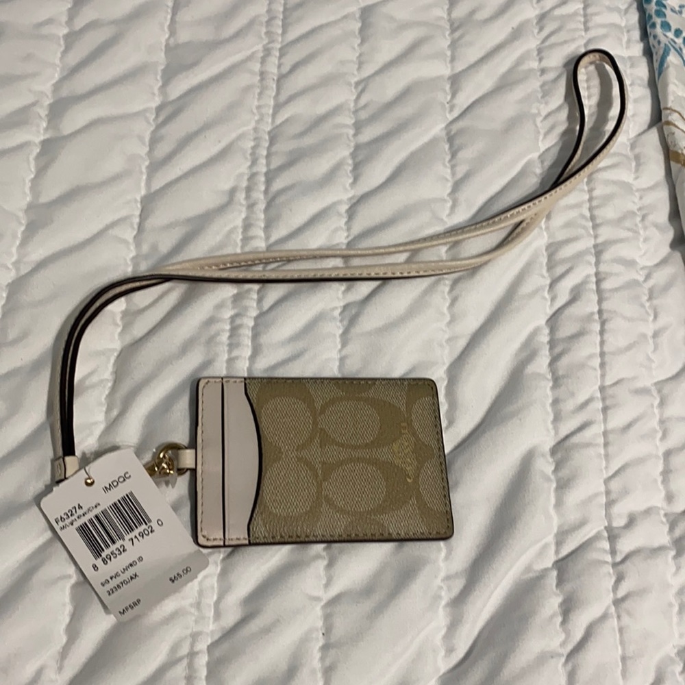 Coach necklace lanyard ID and credit card Holder.
